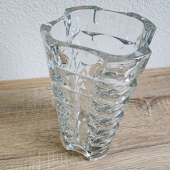 70s VINTAGE FRENCH J G DURLAND WINDSOR Geometric Luminarc Crystal Glass Vase - Picture 2 of 9